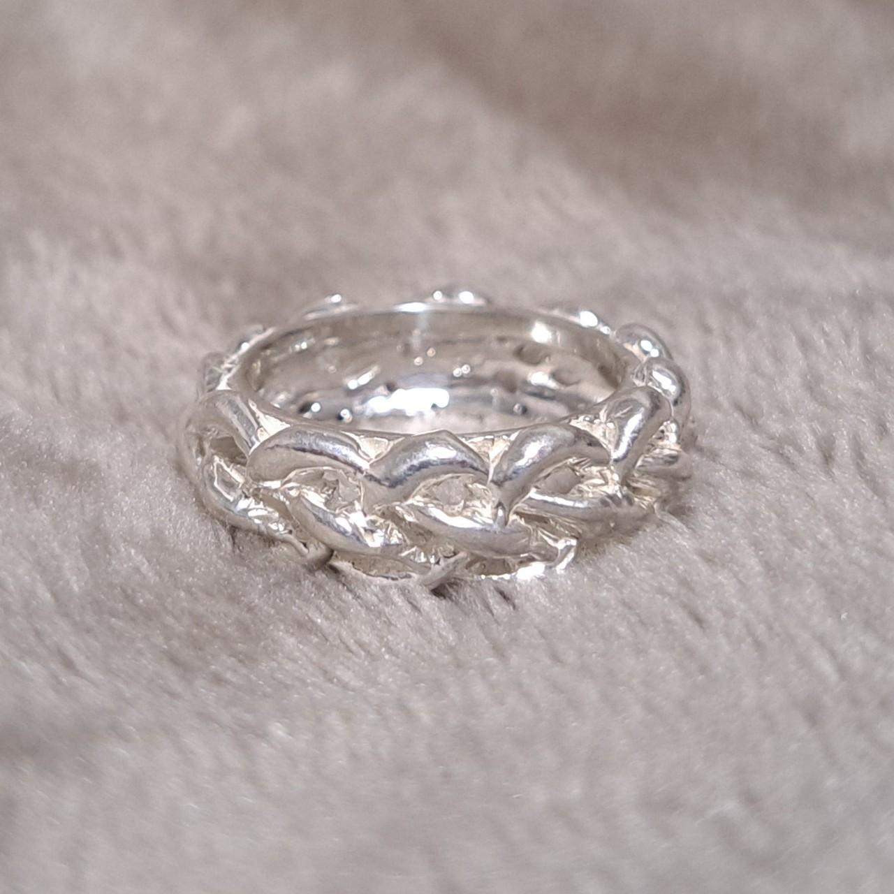 KNOT　編み目のリング　四つ編み（シルバー）1枚目の画像